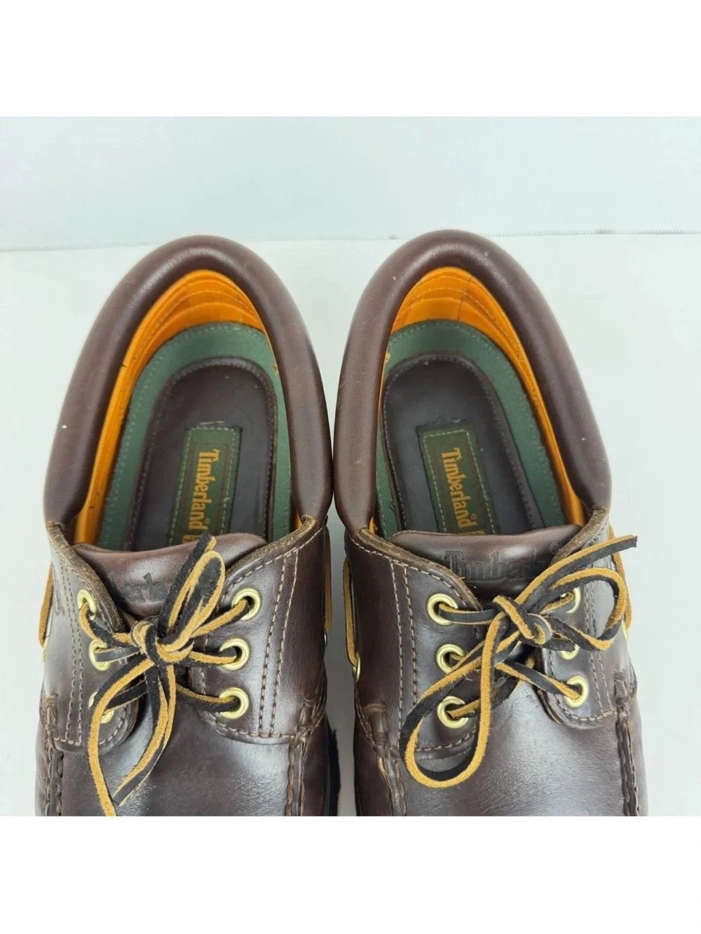 Timberland Authentics 3-Eye Lug Handsewn Men Boat Shoe Size 8W Brown
